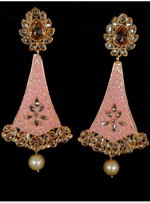 Reverse Ad Earrings With Meenakari Work